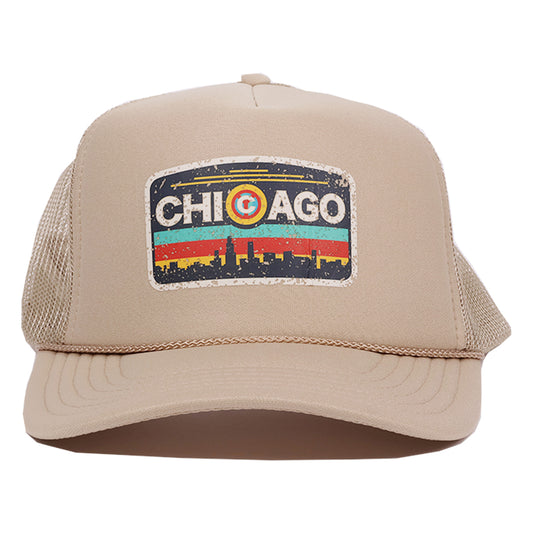 Chicago Surfer Trucker Hat (Tan)