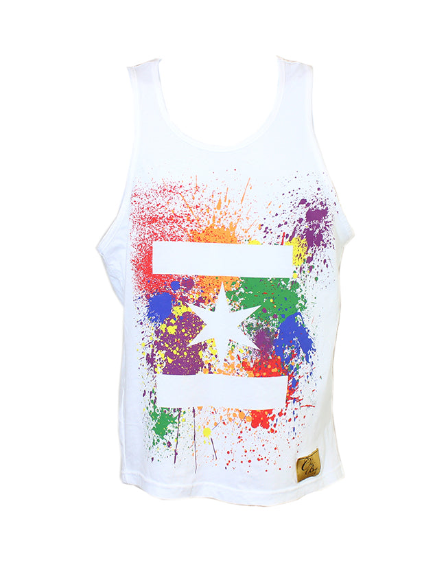 We Are One Star Splatter Tank (White)