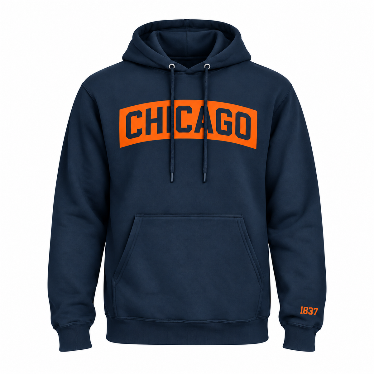 Chicago Block Hoodie (Navy/Orange)