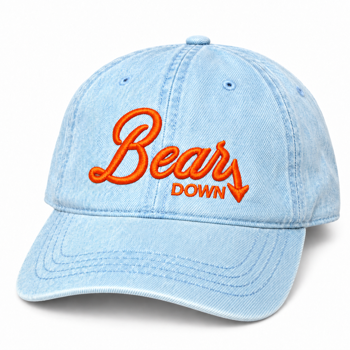Bear Down Dad Hat (Denim/Orange)