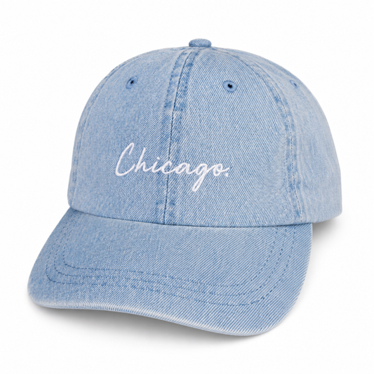 Classy Chicago. Period Dad Hat (Light Denim)