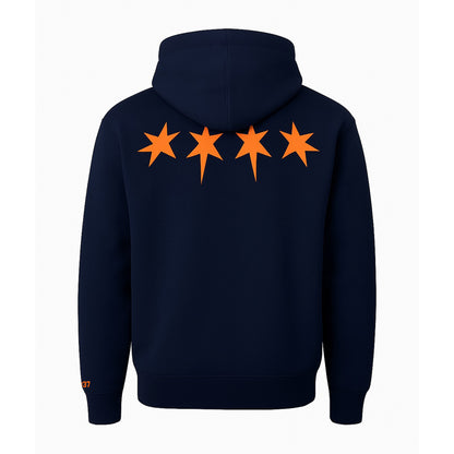 Chicago Block Hoodie (Navy/Orange)