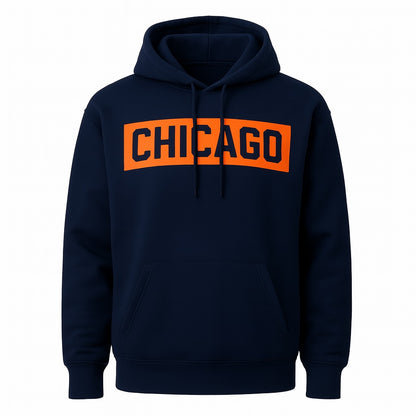 Chicago Block Hoodie (Navy/Orange)