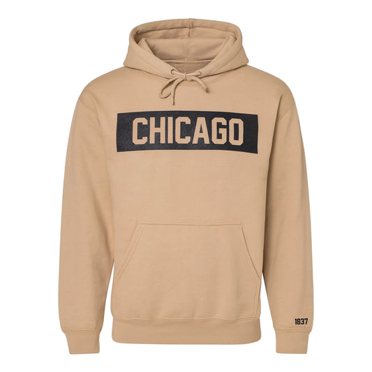 Chicago Block Hoodie (Tan/Black)