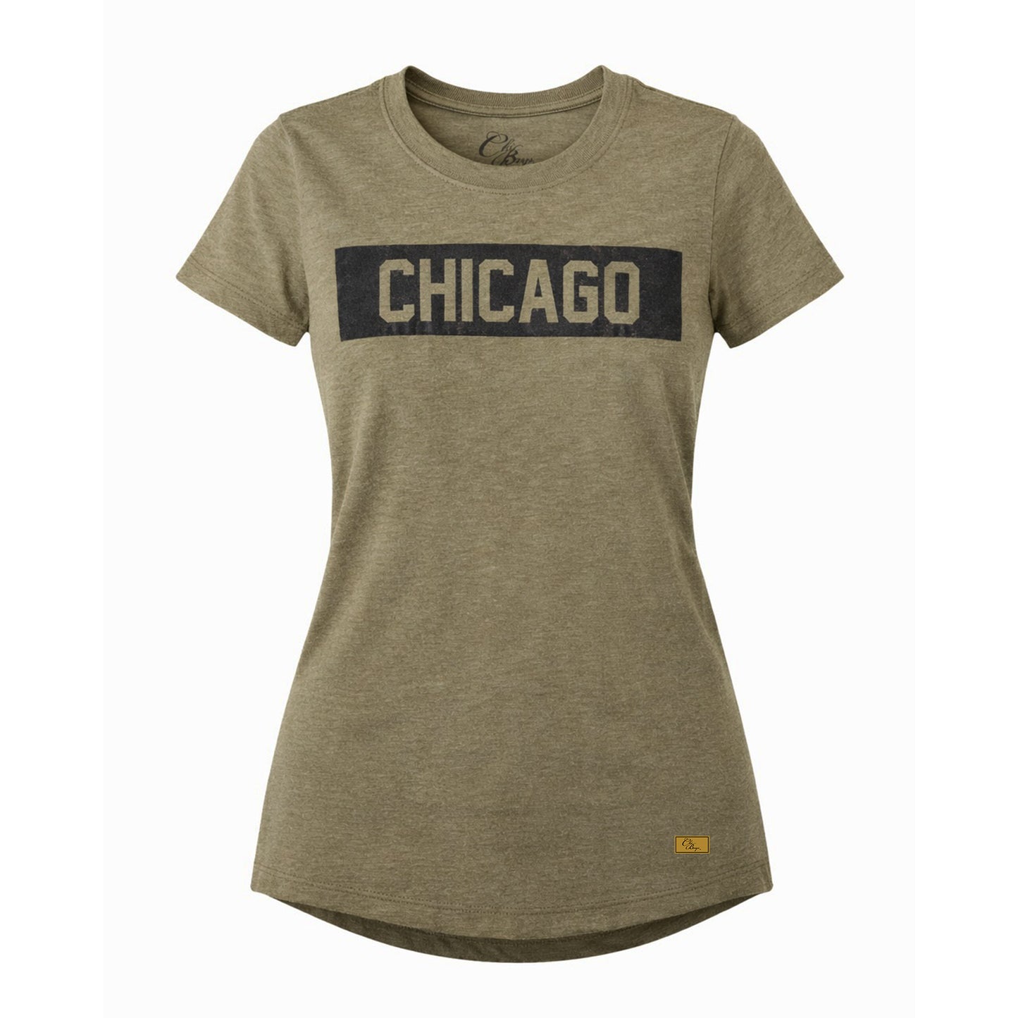 Chicago Block Tee Women's Cut (Army/Black)