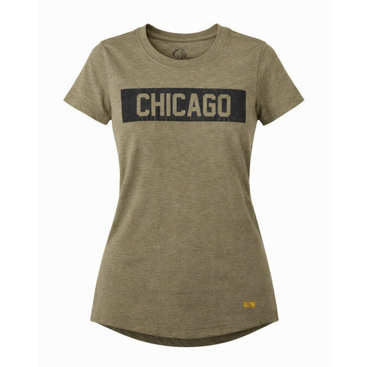 Chicago Block Tee Women's Cut (Army/Black)