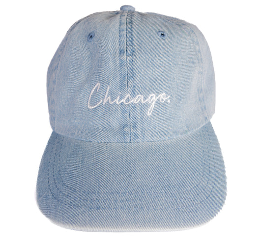 Classy Chicago. Period Dad Hat (Light Denim)