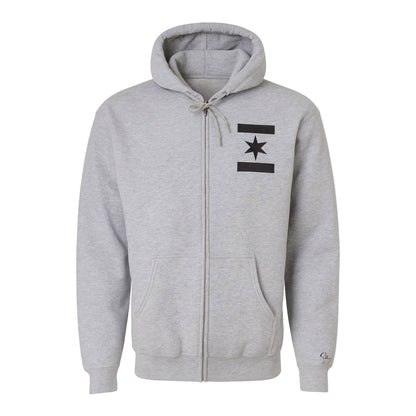 We Are One Star Embroidered Hoodie (Heather Grey/Black)