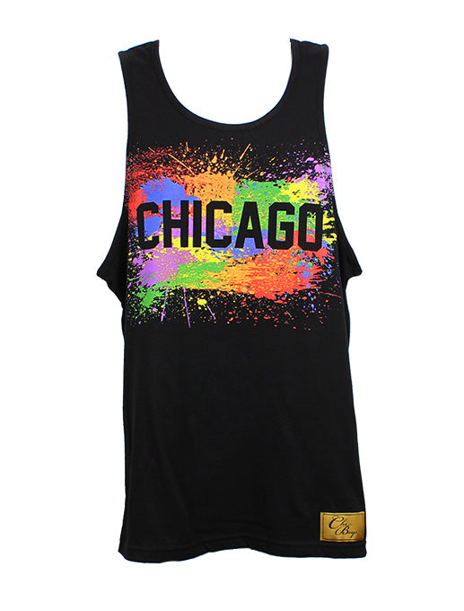 Chicago Splatter Tank Men (Black)