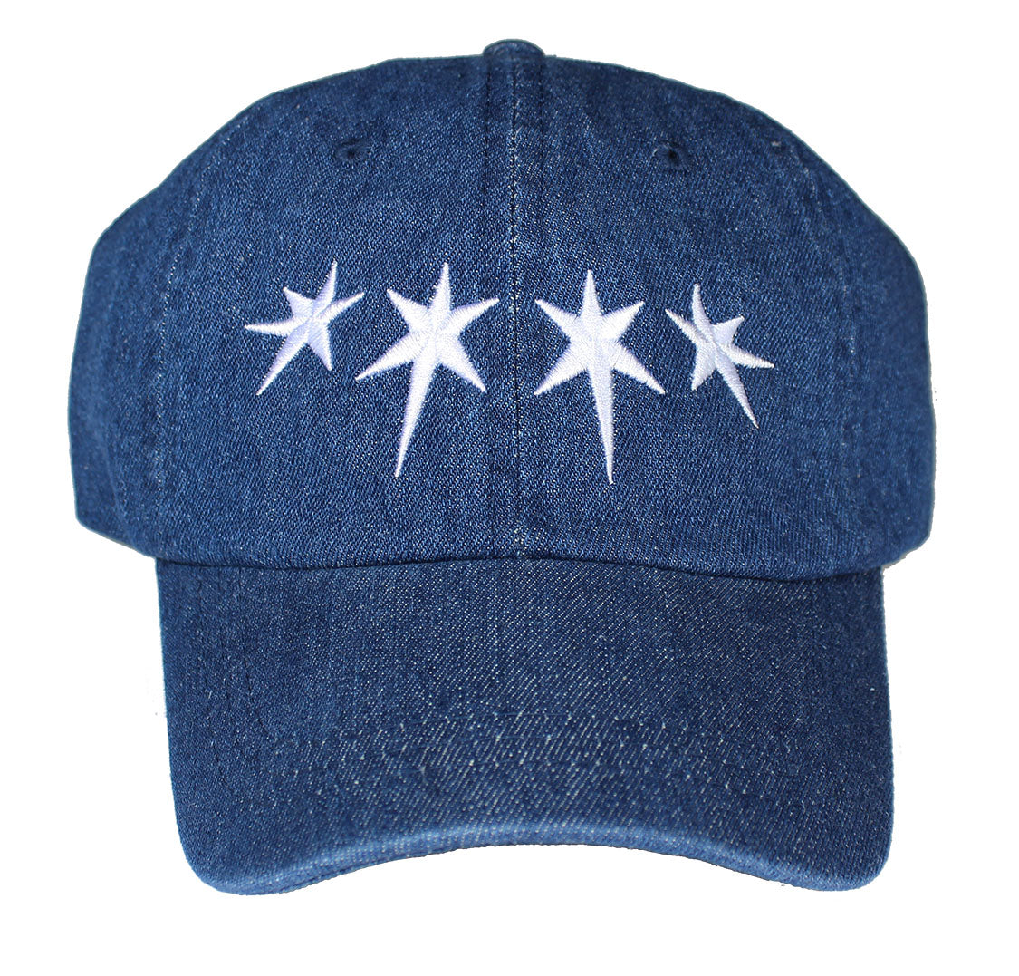 Dripping Stars Dad Hat (Dark Denim)